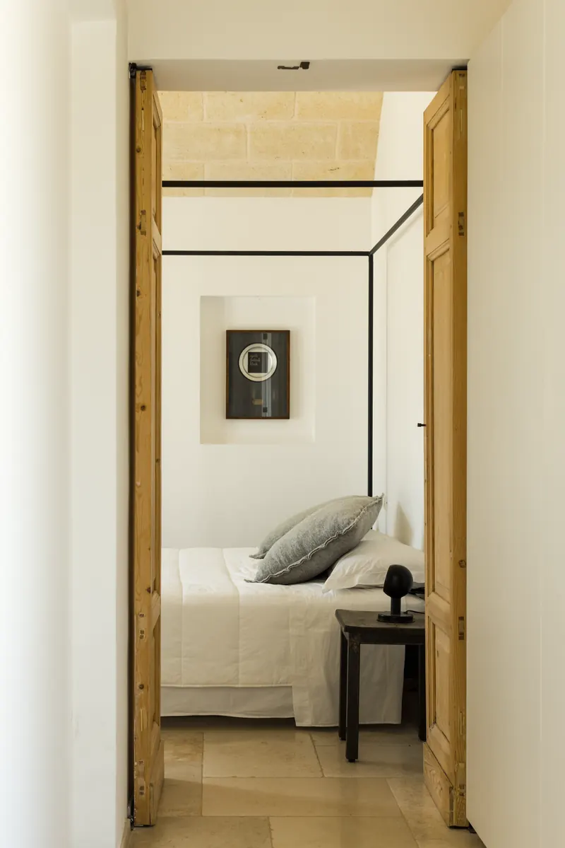 View through a doorway into the bedroom